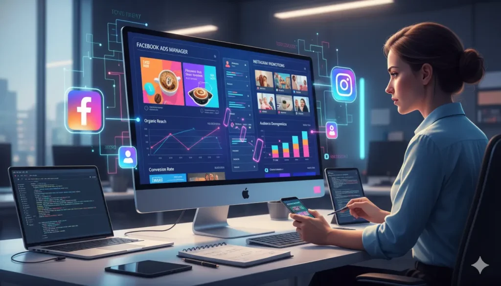 “Example of paid social media ads for Facebook and Instagram marketing”