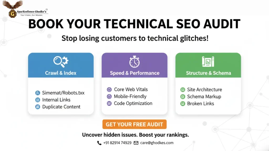 Book technical SEO audit with SparXcellence Ghodke’s
