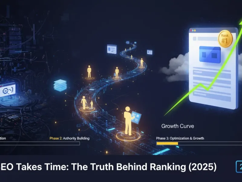 SEO timeline showing ranking phases