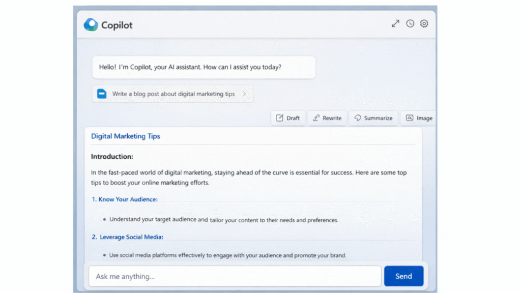 Microsoft Copilot interface powered by GPT-4 AI
